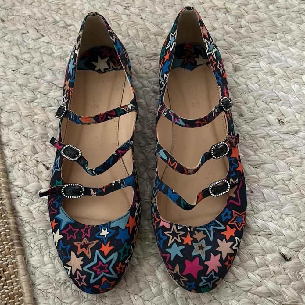 J.Crew Collection Star print Mary Jane’s size 7